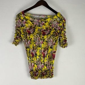 Popcorn Shirt Yellow Floral Design One Size fits most